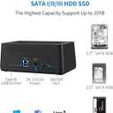 SSK USB 3.0 to SATA External Hard Drive Docking Station Enclosure Adapter for 2.5 & 3.5 Inch HDD SSD SATA, Super Speed up to 5Gbps, Support UASP no Drivers Needed(20TB Supports)