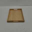 Krismax Serving Tray with Handles, Bamboo Breakfast Tray Wooden Trays Decorative Serving Platter for Eating, Working, Storing, Used in Bedroom, Kitchen, Living Room, Bathroom, Hospital and Outdoors (16" x 11" x 1.4", Yellow)