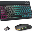 Bluetooth Keyboard and Mouse Combo for iPad Keyboard with 7-Color Backlit, Rechargeable Wireless Keyboard fit iPad 10th/9th/8th Gen, iPhone,Tablet, Smartphone iOS Android Windows