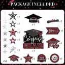 Yisong 14 Pcs Graduation Garland Class of 2026 Graduate Decoration Diploma Hat Star Congrats Garland Banner Congrats Grad Streamers Backdrop for Graduation Party Supplies College Grad Decor(Maroon)