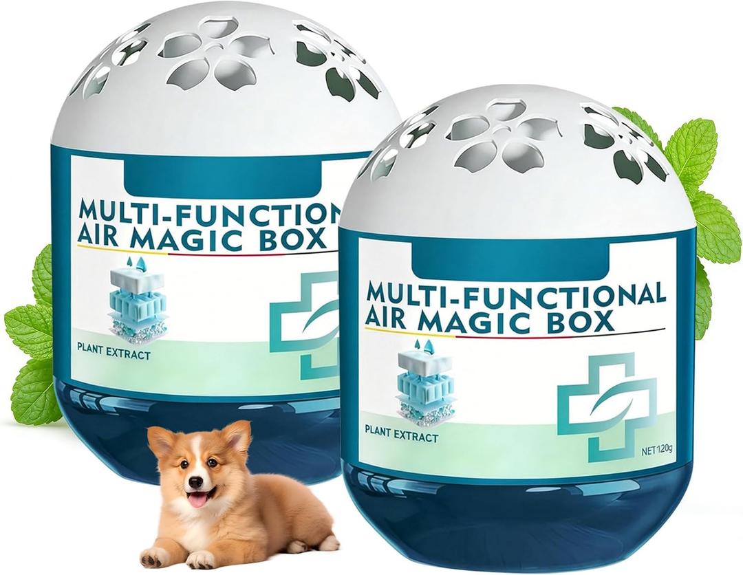 2Pcs Indoor Air Purification Dust Removal Magic Box,Multi-Functional Air Magic Box,Automatic Dust Collection Air Box for Home,Odor Eliminator Air Freshener,Automatic Air Essence Box for Home,Bathroom