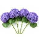 6 Pcs Faux Hydrangeas Real Touch Hydrangea Artificial Flowers Latex Large Fake Flower Long Stems for Wedding Home Party Table Centerpieces Decor (Purple)