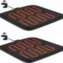 Tuanse 2 Pack Heated Seat Cushion Heated Bleacher Chair Pad Portable Foldable Black Heating Mats with USB Port for Office Home Use Indoor Outdoor Events
