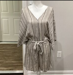 SHELL 100% Rayon-Viscose Womens Summer Striped, size Small
