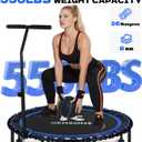 K KENSONE 40/48" Foldable Rebounder Trampoline for Adults with Bungee, 450/550 LBS Quiet Indoor Mini Trampoline for Adults Fitness, Gym Workout, Home Exercise