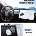 VICSEED Tesla Phone MountStrongest Magnet Power Foldable Hidden Tesla Phone Holder Fit for All Phones, Tesla Model 3/Y/Cybertruck Accessories, Tesla Model 3 Model Y for MagSafe Car Mount - White