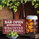 VSIIKO Bar Open and Cheers Funny Metal Tin Sign Home Bar Signs for Man Cave Coffee Small Vintage Wall Decor for Men 8x12 Inch2pcs