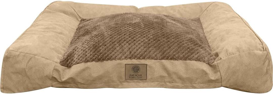 American Kennel Club Extra Large Sofa Dog Bed - Memory Foam, Popcorn Fur, Tan