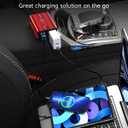 FOVAL 150W Car Power Inverter 12V DC to 110V AC Converter Vehicle Adapter Plug Outlet with 3.1A Dual USB Car Charger for Laptop Computer (Classic Red)