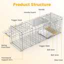 31" Live Animal Cage Trap, Heavy Duty Humane Large Foldable Catch Release Cat Trap for Stray Cats Raccoons Squirrel Skunk Groundhog Armadillo Rabbit (31" Trap Cage)
