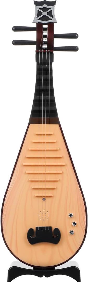 Amosfun Chinese Lute Prop, Kids Toy Guitar Pipa Instrument Model, Lightweight Traditional Stringed Prop for Hanfu Photography, 19.26x6.09x2.36in