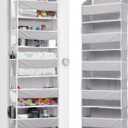 ULG 1 Pack Over Door Organizer with 5 Large Pockets, 10 Mesh Side Pockets, 44 lbs Weight Capacity, Hanging Storage Organizer with Clear Window for Kids Toys, Shoes, Diapers, Grey, 5 Layer