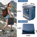 2026 Upgraded XL Portable Toilet for Adults,Tall Camping Toilet with Lid and Convenient Carry Bag, Portable Potty for Camping, Hiking, Car Travel,Truck, RV, Boating, Road Trips, Beach (Blue, 16.5''H)