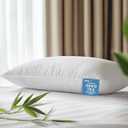 Hypoallergenic Bamboo Viscose Breathable Pillow withDown Alternative Filling, Standard/Queen Size, Fluffy Luxury Hotel Quality, Oeko-Tex Certified, Machine Washable (Queen (Pack of 1))