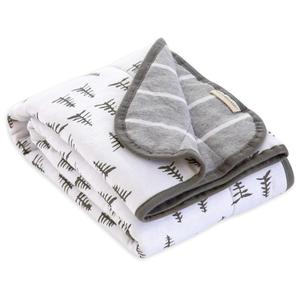 Burt's Bees Baby Infant Reversible Blankets 100% Organic Cotton GOTS Certified - Pine Forest Prints with Quilting Pattern Soft Nursery Blanket with 100% Polyester Fill for Size 30 x 40 Inch (One Size)