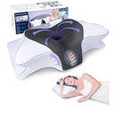 SAHEYER Memory Foam Cervical Pillow, 2 in 1 Ergonomic Orthopedic Neck Pillow for Neck and Shoulder Pain Relief, Side Sleeper Pillow for Side Back Stomach (Grey)