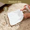 6 Pack Bamboo Baby Washcloths, 10" X 10", Two Layer Super Absorbent, Soft & Lint Free Bath Face Towel for Babies, Kids, Infant and Newborn, Gentle on Sensitive Skin, White
