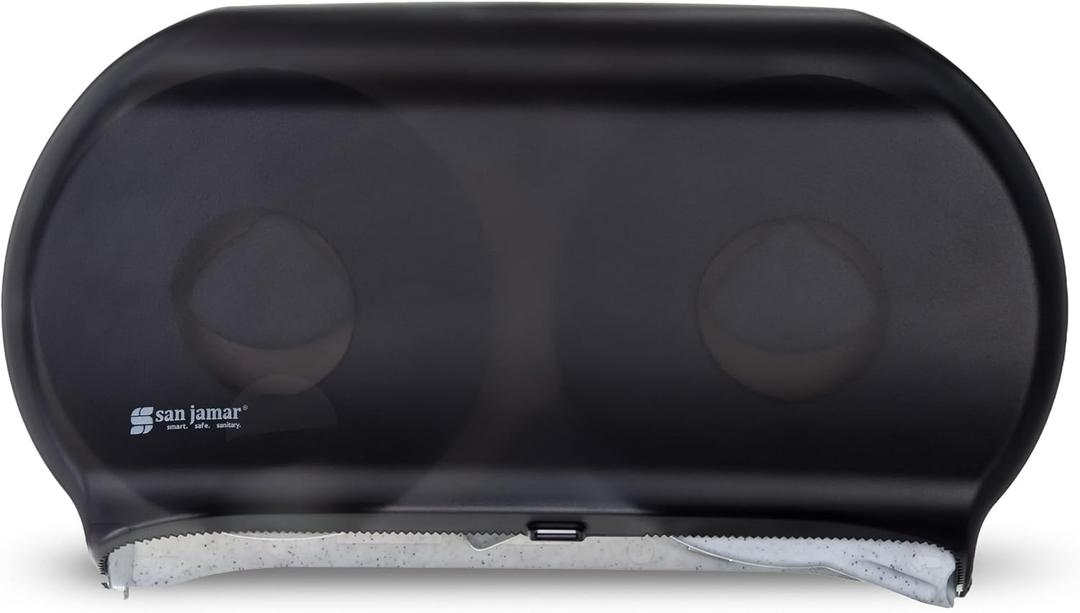 San Jamar - SJMR4000TBK R4000TBK Twin 9" Jumbo Tissue Dispenser, Black Pearl, 12" x 19" x 5.3"