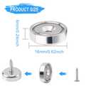 32 Pack Strong Magnets Heavy Duty Neodymium Cup Magnet with Holes 20 lbs Pulling Force Mounting Magnets Rare Earth Magnet Disc with Screws Magnetic for Holding,Industry Silver 16mm(0.63in)