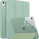 MoKo for iPad (A16) 11th Generation Case 11 Inch 2025, iPad 10th Generation Case 10.9 Inch 2022, Slim Stand Hard PC Translucent Back Shell Smart Cover, Support Touch ID, Auto Wake/Sleep, Green