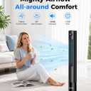 OSTBA 43'' Tower Fan for Bedroom, 85° Oscillating, 12H Timer, with Remote, Medium