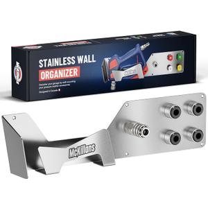 McKillans Stainless Wall Organizer PRO - Pressure Washer Gun & Foam Cannon Holder - Foam Cannon Wall Mount Quick Connect - Tip & Nozzle Holder - Wall Mounted Garage Organizer McKillans Stainless Wall Organizer PRO - Pressure Washer Gun & Foam Cannon Holder - Foam Cannon Wall Mount Quick Connect - Tip & Nozzle Holder - Wall Mounted Garage Organizer