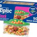 Ziploc Snack Bags, Easy Open and Close, Small Plastic Food Storage Bags, 50 Bags Total