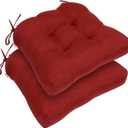 RACE LEAF 17" x 17" Patio Chair Seat Pads Red - Outdoor/Indoor Patio Cushions Set of 2 - Replacement Cushions for Chairs and Seating - Olefin Seat Pads for Porch, Deck, and Garden Seats