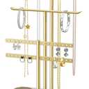 pickpiff Jewelry Stand Holder Organizer: 14.5" Sturdy Hanger for 80 Pcs Jewelry, Gift for Women, Gold Jewlery Tower for Necklace, Earring, Bracelet