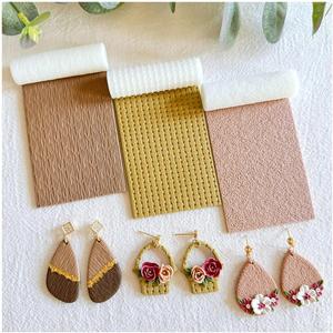 KEOKER Polymer Clay Texture Roller, Polymer Clay Roller for Making Earrings, Like Polymer Clay Texture Sheets, Great Work with Polymer Clay Cutters (3 Small Size), 3 PCS sample