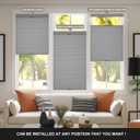 2 x Boolegon No Drill No Tools Cellular Shades TDBU,Light Gray,27" W x 48" H | Top Down Bottom Up Blackout Blinds for Indoor Windows, Cordless Honeycomb Shades for Home, Easy to Install Thermal Insulated