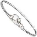 RUBYCA 5pcs 20cm Snake Chain 18KGP Silver Plated Charm Bracelet European Bead Lobster Heart Clasp