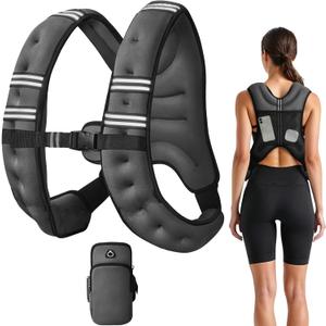 Weighted Vest, 12lb Weight Vest with Reflective Stripe, for Men Women Workout Equipment for Strength Training, Running, Jogging, Fitness, Weight Loss