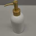 Natheeph 14OZ Ceramic Soap Dispenser Ceramic Soap Pump Dispenser Can Fill Liquid for Bathroom/Kitchen (White)