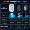 1797 Upgraded 11-LED Wireless Strobe Lights with Remote, Mini RGB Ambient Lighting for Car Exterior & Interior, USB-C 500 mAh Rechargeable Warning Flashing Light for Motorcycle RV Bike Scooter, 4PCS