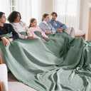 Bedsure Gentlesoft 100% Cotton Big Blanket Oversized King for Bed - Large Breathable Thick Cooling Waffle Weave Blanket for Summer, Couch Cover, Sage Green, 120x94 inches