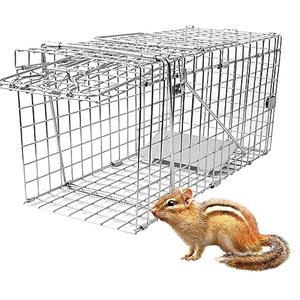 SZHLUX 17" Heavy Duty Live Squirrel Trap, Folding Small Animal Cage Traps, Humane Cat Trap for Stray Cats, Rabbits, Raccoons, Skunks, Possums and More Rodents, Catch and Release.
