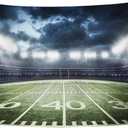 Emvency Tapestry Stadium Football Stadium Field Light Night Football Turf Home Decor Wall Hanging for Living Room Bedroom Dorm 60x80 Inches