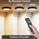 2 Pack Motion Sensor Rechargeable Ceiling Light with Remote, 12000mAh Wireless Shower Lights for Inside Shower, Battery Operated Closet Light Sensored Indoor LED Overhead Lighting No Wiring for Garage