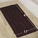Turquoize Non Slip Shaggy Chenille Microfibers Bathroom Rug Brown Bath Room Mat Extra Long Bath Rug 47 x 17 Kitchen Rugs and Mats, Super Water Absorbent & Soft Washable Bath Rug for Bathroom, Brown