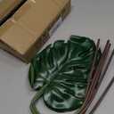 6 Pack Artificial Monstera Leaves with Long Stem for Vase - Fake Tropical Plants Palm Leaves Realistic Philo Turtle Leaves for Home Wedding Party Decor - Small