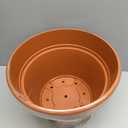 8 Inch Plastic-Flower Pot-for-Indoor Plants, 4 Pack Large Outdoor Planter Pot with Drainage Holes & Saucers, Resin Decorative Garden Pots Planters (Terracotta)