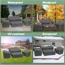 Gasadar Patio Furniture Covers, 4-Piece Outdoor Furniture Cover Waterproof for Patio Loveseat, Chair and Coffee Table, 500D Heavy Duty, Grey