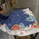 FRAMICS Christmas Tablecloth 60120 Inch, Winter Snowflake Trees Table Cover, Blue Rectangle, Waterproof Washable for Party Kitchen Dining Room