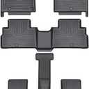 Floor Mats Compatible with Kia Telluride 2020-2025, All Weather TPE Floor Liners Fit for Kia Telluride Accessories Anti-Slip Black Car Carpet Mats for 1st & 2nd & 3rd Row