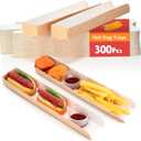 Layhit 300 Pcs Hot Dog Trays Disposable 11.8 x 2 x 1.2 Inch Open Hot Dog Containers Paper Serving Trays Hotdog Holder for Nachos Tacos Fries BBQ Festivals Party Greaseproof (Regular,Brown)