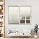 DEZ FURNISHINGS Cordless 1" Signature Light Filtering Pleated Fabric Shade, 48" W x 60" H, Ecru