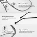 Reading Glasses for Men Square Double Bridge Blue Light Blocking Computer Readers