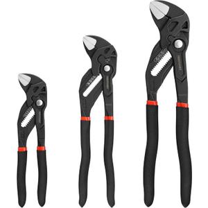 MAXPOWER 3 Pieces Pliers Wrench 7 inch 10 inch 12 inch
