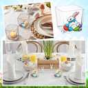 Havawish Easter Votive Candle Holders Set of 2, Bunny Candle Holder Rabbit Glass Square Votive Tealight Candles Holders Bulk for Easter Spring Table Centerpiece Decor Home Decoration